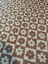Brown Cream Checkered Power Mesh