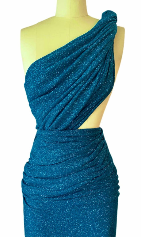 Teal Stretch Lurex Knit