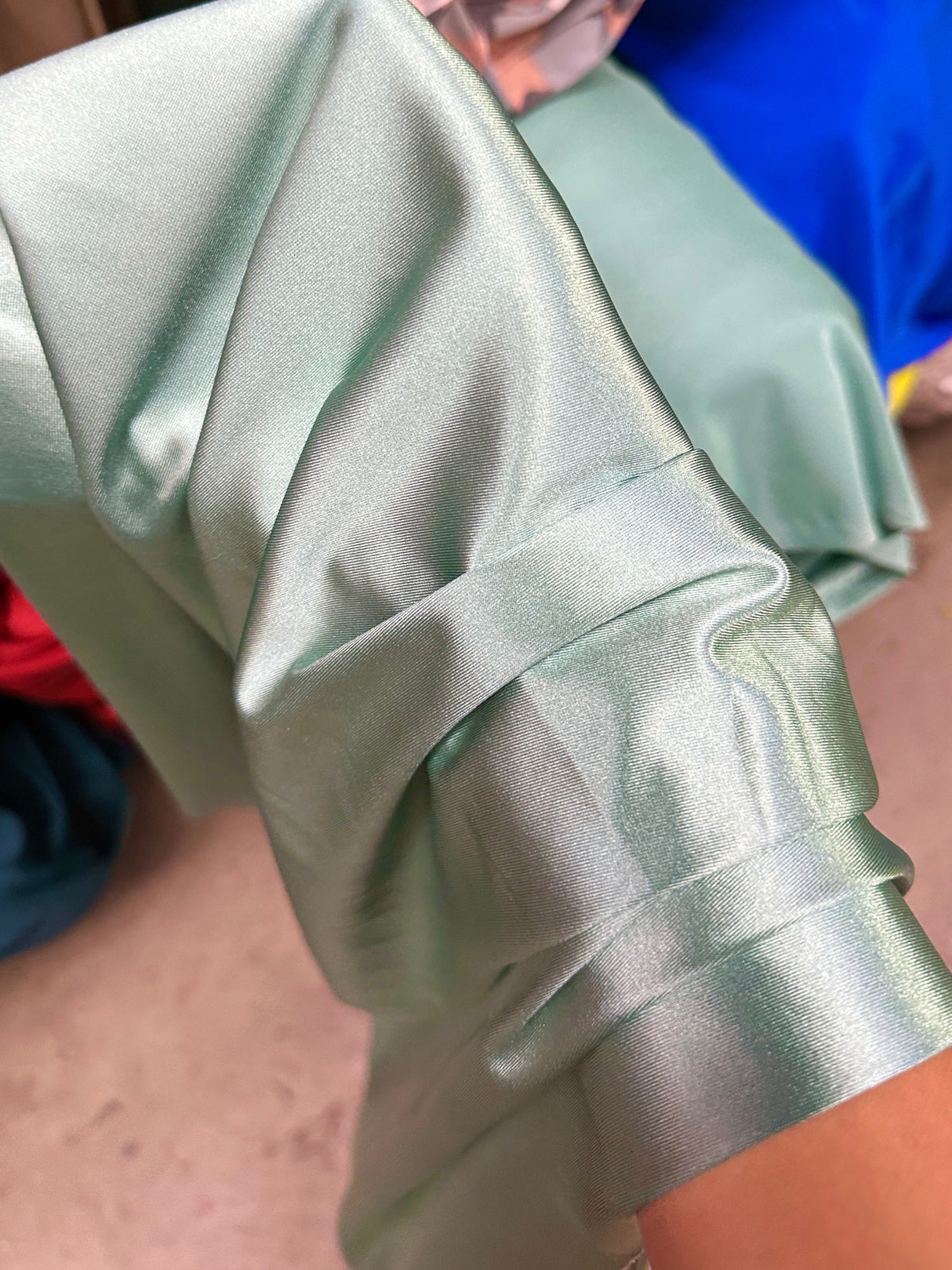 Shiny Nylon Spandex Seafoam Blue