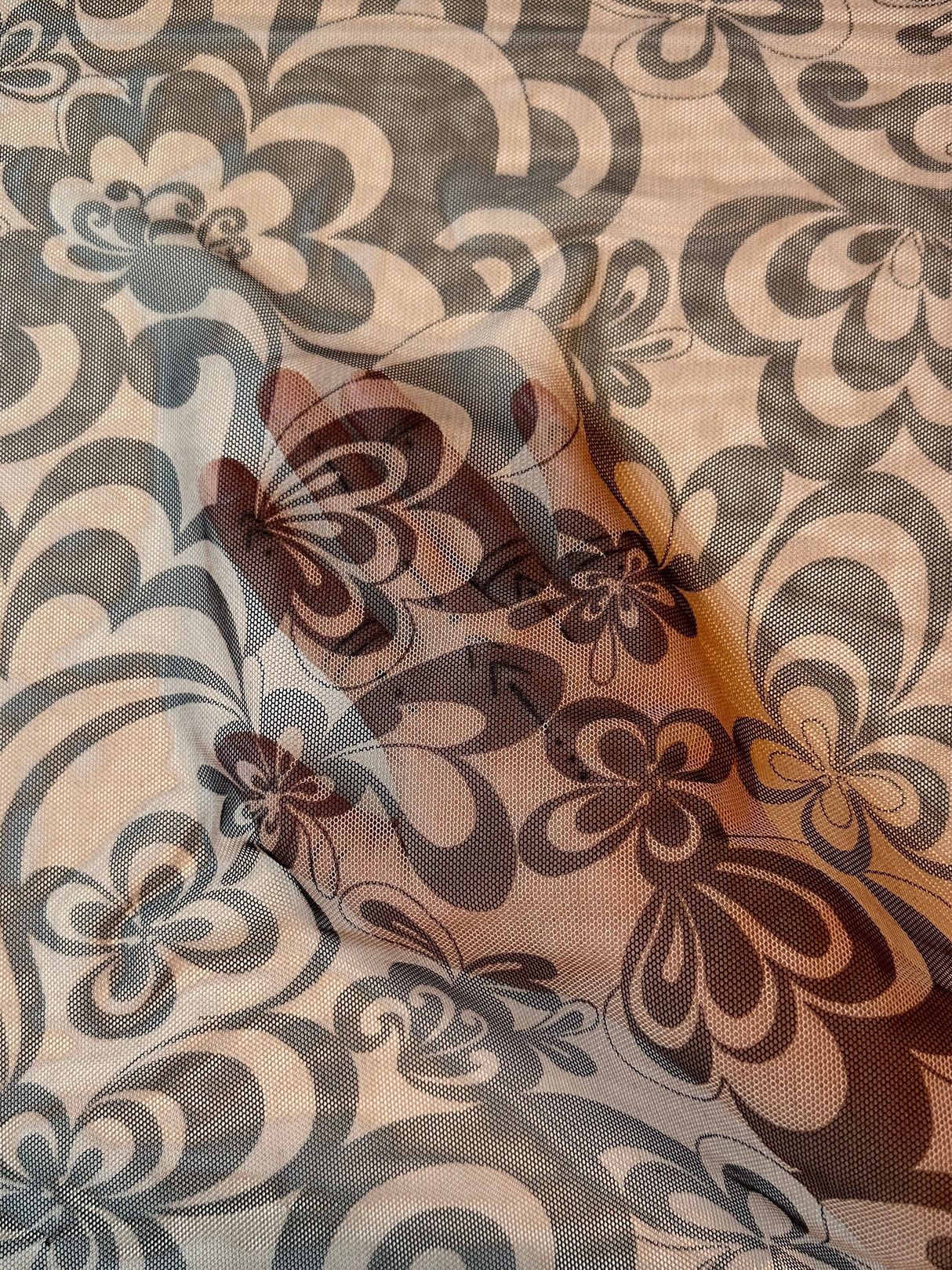 Printed Power Mesh Tattoo Print