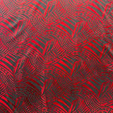 Traditional Polynesian Pattern Polyester Foil Fabric - Red & Black, 60" Width (1 Yard)