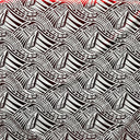 Traditional Polynesian Pattern Polyester Foil Fabric - Red & Black, 60" Width (1 Yard)