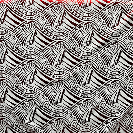 Polyester Foil Fabric Traditional Polynesian Pattern