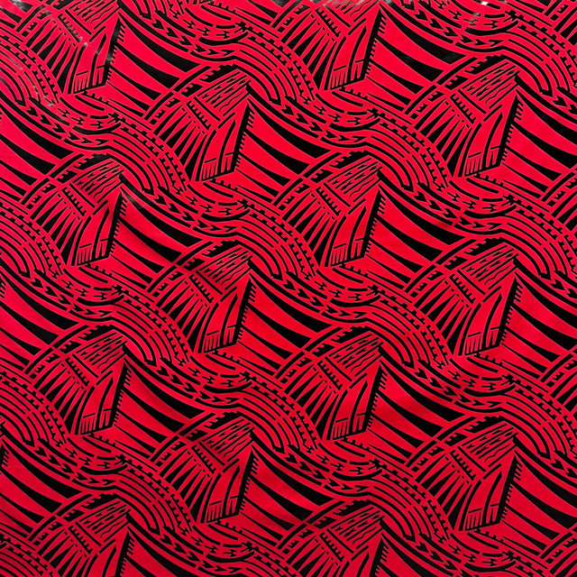 Polyester Foil Fabric Traditional Polynesian Pattern