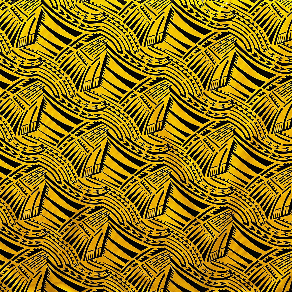 Polyester Foil Fabric Traditional Polynesian Pattern