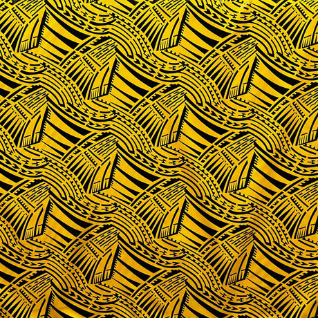Polyester Foil Fabric Traditional Polynesian Pattern