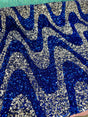 Stretch Sequin on Velvet Silver Blue