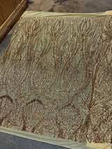 Stretch Sequin Mesh Lace Gold