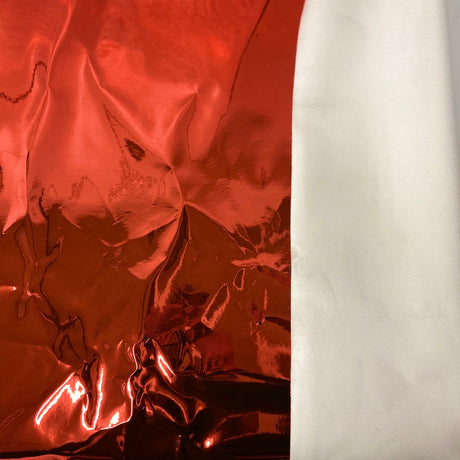 Chrome Reflective Mirror Vinyl Fabric - Silver, 54" Width (1 Yard)