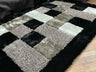 Square Plush Design Shag Area Rug Carpet - Shag Rug, Black/Earth, 2' X 3', 5' X 7', 7'6" X 10'3" (1 Unit)