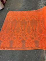 Stretch Sequin Mesh Orange