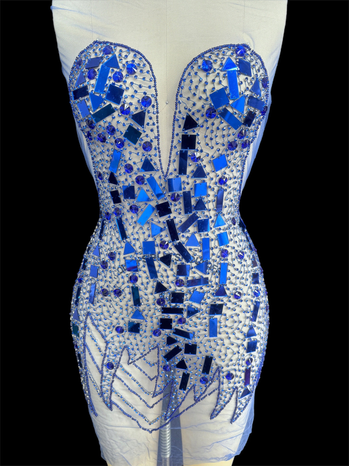 Royal Blue Rhinestone Bodice Appliqué