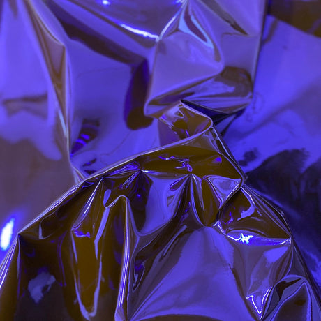 Chrome Reflective Mirror Vinyl Fabric - Silver, 54" Width (1 Yard)