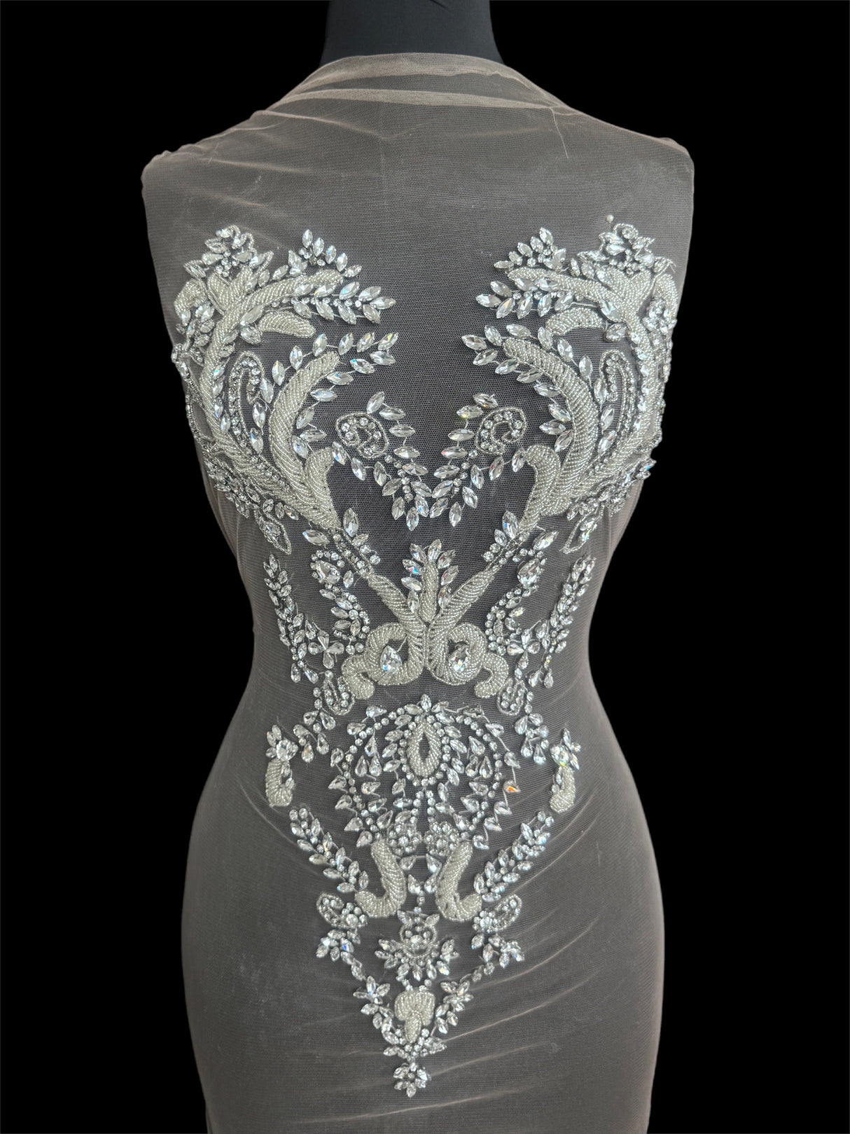 Silver Rhinestone Bodice Appliqué