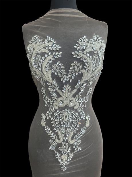 Silver Rhinestone Bodice Appliqué