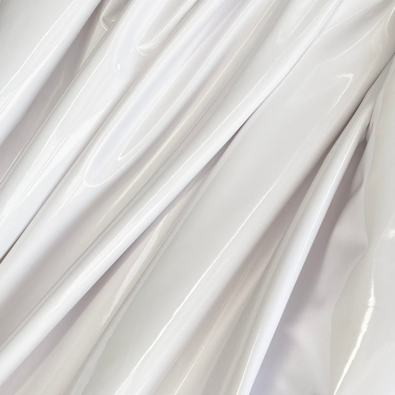 White Glossy Stretch Patent Leather Latex