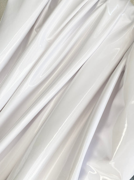 White Glossy Stretch Patent Leather Latex
