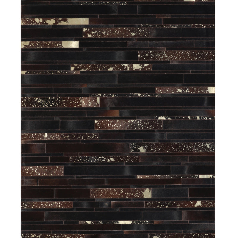 Patchwork PCH213 Hairon Leather Fabric - Multi Geometric Patchwork, Felt Backing, 5' X 7", 7' 6" X 9' 6", 9' X 12" (1 Unit)