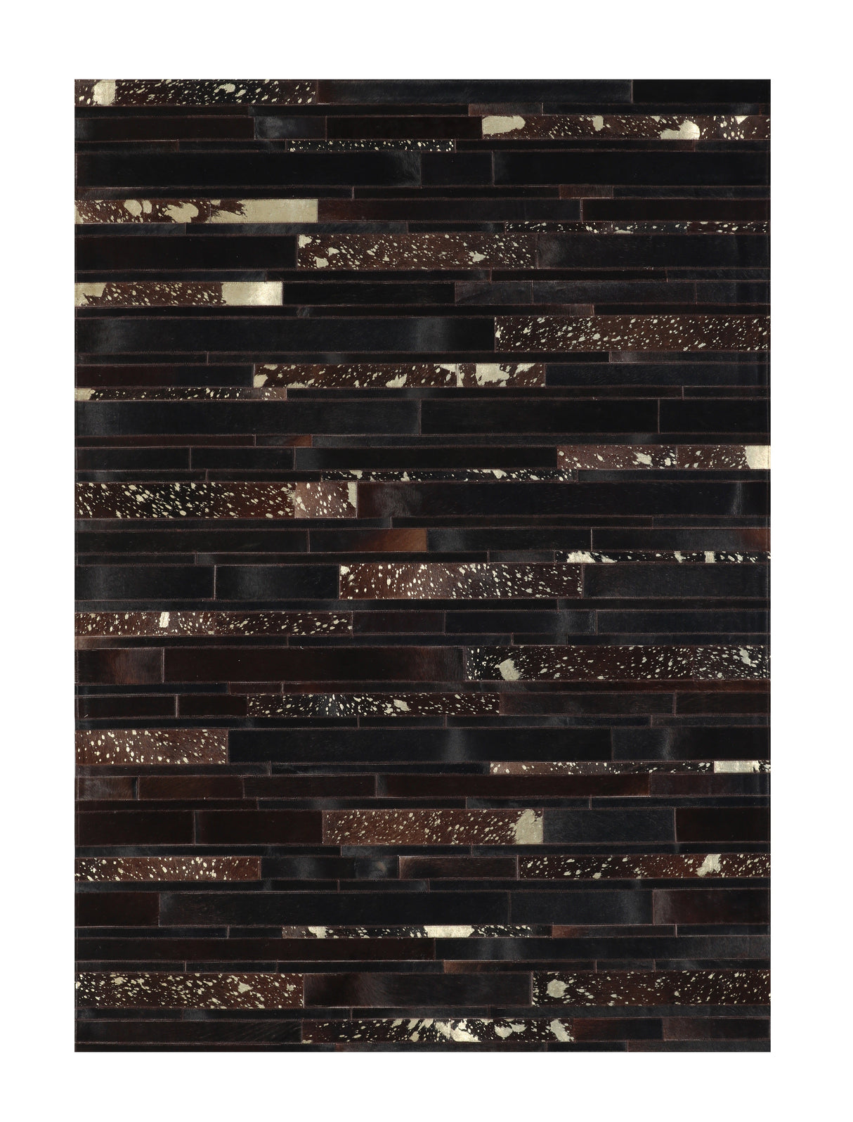 Patchwork PCH213 Hairon Leather Fabric - Multi Geometric Patchwork, Felt Backing, 5' X 7", 7' 6" X 9' 6", 9' X 12" (1 Unit)