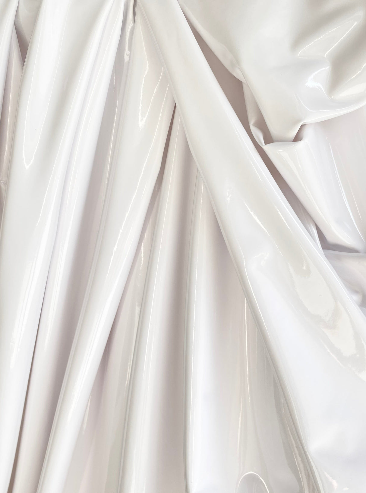 White Glossy Stretch Patent Leather Latex