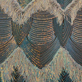Flamingo Fringe Embroidered Stretch Sequin Fabric - Nylon Spandex Mesh Fabric, Fringe Embroidered Sequin, 60" Width, 12" Pattern Repeat (1 Yard)
