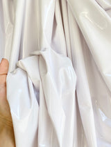 White Glossy Stretch Patent Leather Latex