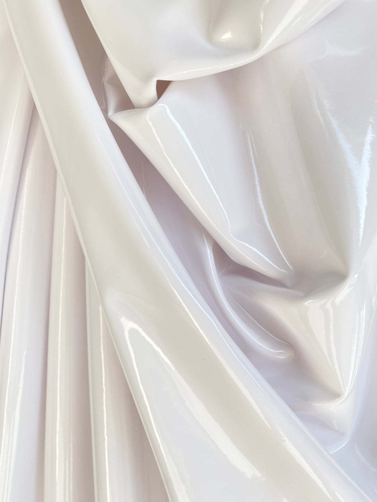 White Glossy Stretch Patent Leather Latex