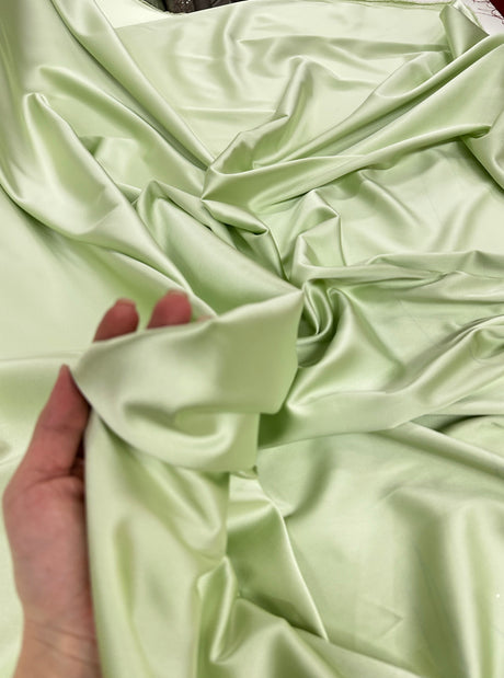 Pistachio Stretch Crepe Back Satin