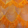 Flamingo Fringe Embroidered Stretch Sequin Fabric - Nylon Spandex Mesh Fabric, Fringe Embroidered Sequin, 60" Width, 12" Pattern Repeat (1 Yard)