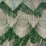 Flamingo Fringe Embroidered Stretch Sequin Fabric - Nylon Spandex Mesh Fabric, Fringe Embroidered Sequin, 60" Width, 12" Pattern Repeat (1 Yard)