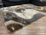 Luxury Shag Viscose Shiny Design Plush Area Rug Carpet - Polyester Shag Rug, Multi Color Pattern, 2" Pile Approx, 7'6" X 10'3" (1 Rug)