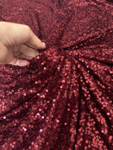 Stretch Sequin Mesh Burgundy