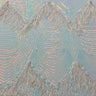 Flamingo Fringe Embroidered Stretch Sequin Fabric - Nylon Spandex Mesh Fabric, Fringe Embroidered Sequin, 60" Width, 12" Pattern Repeat (1 Yard)