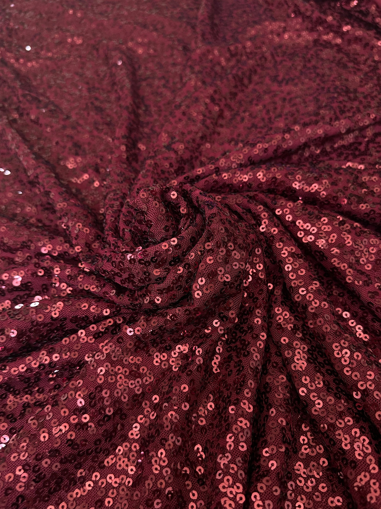 Stretch Sequin Mesh Burgundy