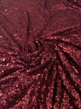 Stretch Sequin Mesh Burgundy