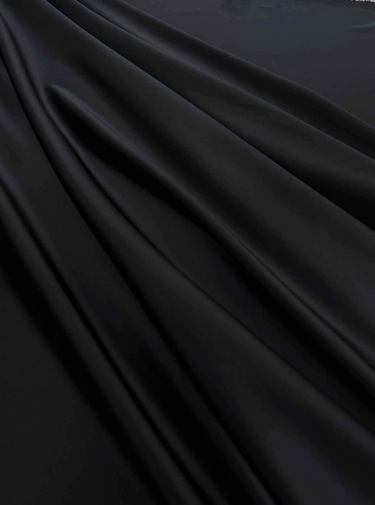 Black Stretch Crepe Back Satin