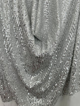 Stretch Sequin on White Mesh