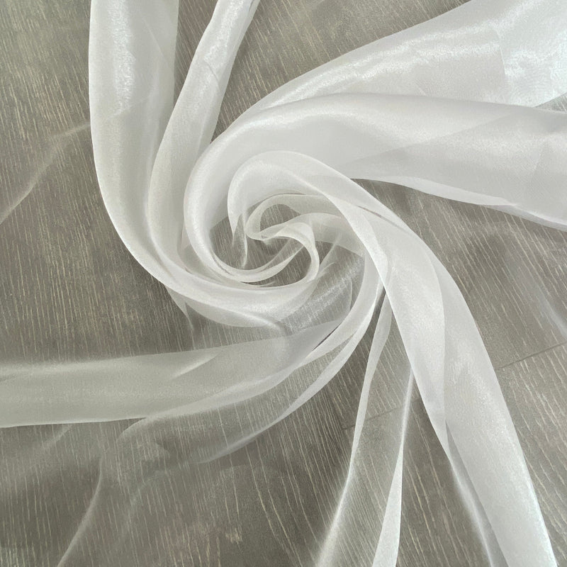 Shimmering White Crystal Organza