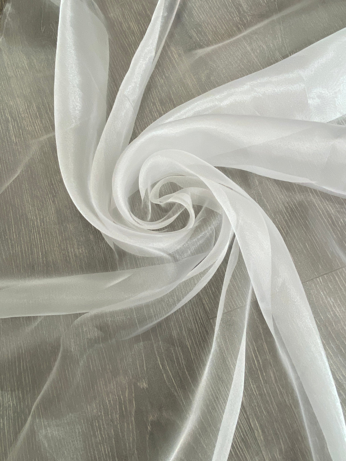Shimmering White Crystal Organza