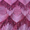Stretch Sequin Fabric Flamingo Fringe Embroidered