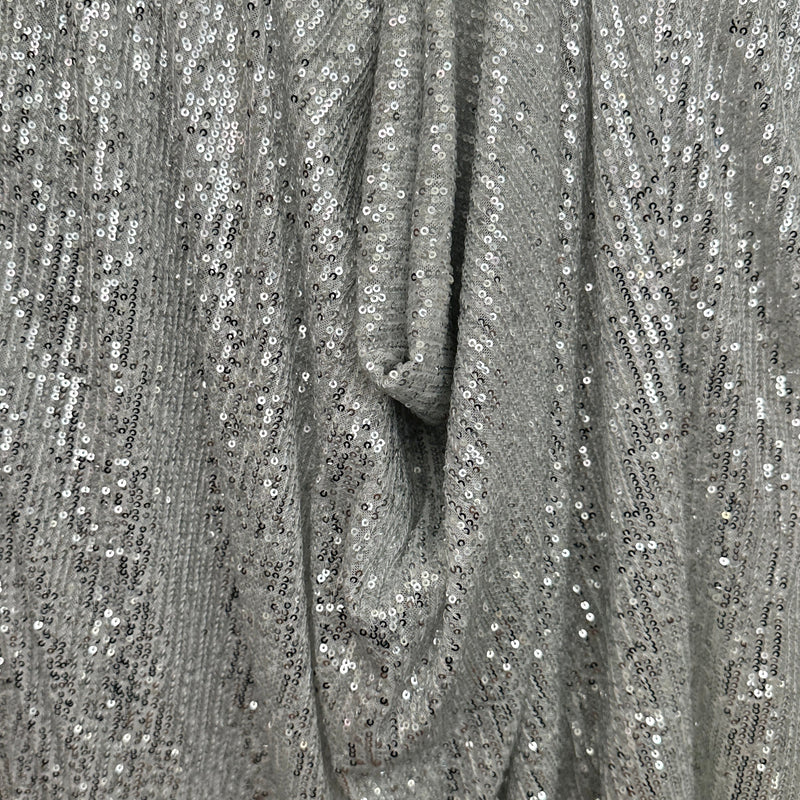 Stretch Sequin on White Mesh