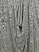 Stretch Sequin on White Mesh