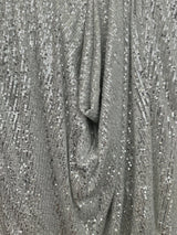 Stretch Sequin on White Mesh
