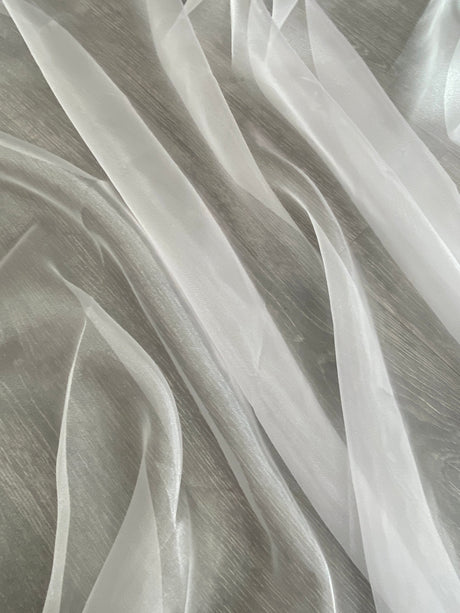 Shimmering White Crystal Organza