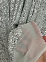 Stretch Sequin on White Mesh