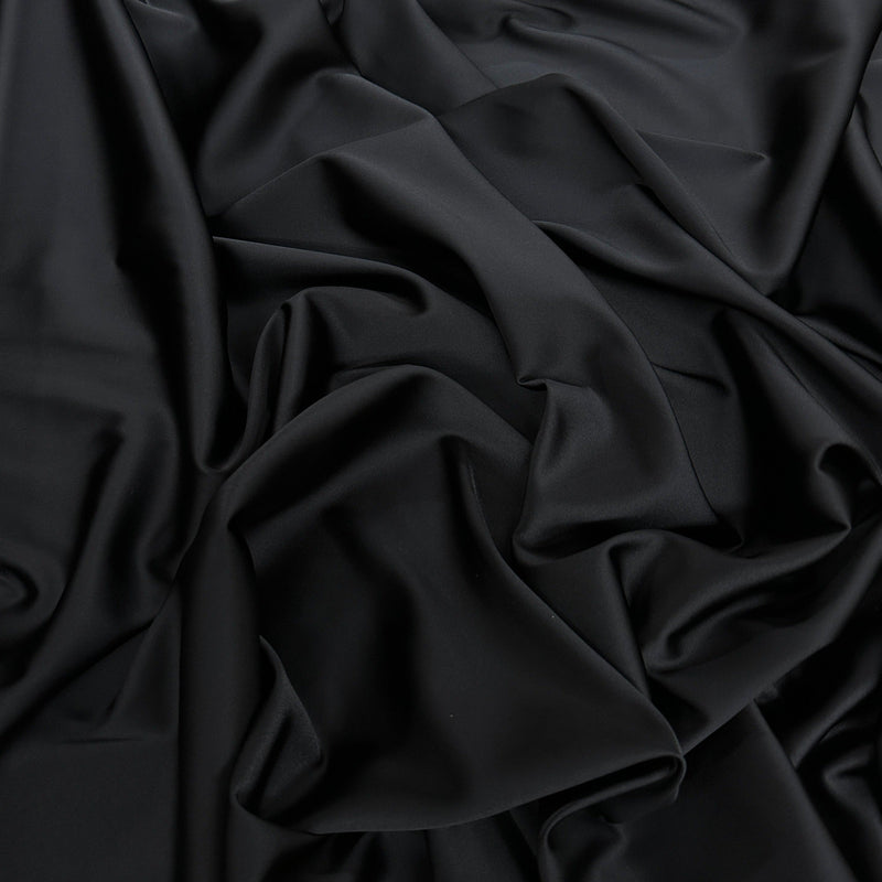 Black Stretch Crepe Back Satin