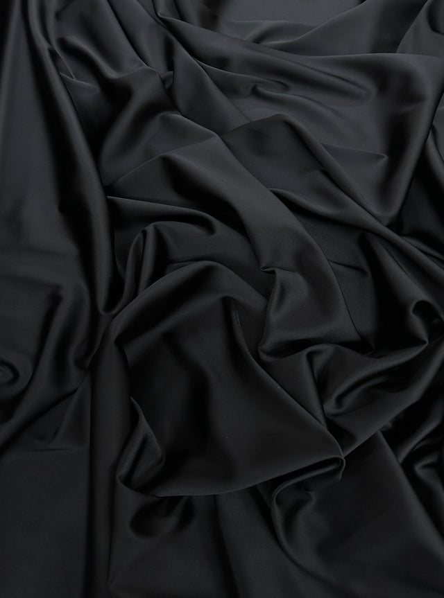 Black Stretch Crepe Back Satin