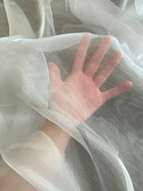 Shimmering White Crystal Organza