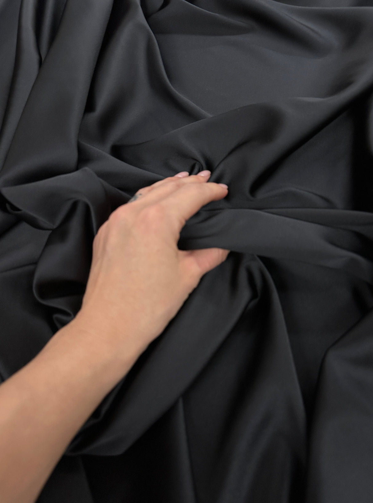 Black Stretch Crepe Back Satin