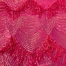 Flamingo Fringe Embroidered Stretch Sequin Fabric - Nylon Spandex Mesh Fabric, Fringe Embroidered Sequin, 60" Width, 12" Pattern Repeat (1 Yard)